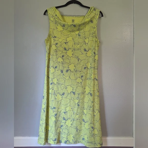Title Nine Breeze Dress In Yellow Floral Cowl Neck Sleeveless Size M - Picture 2 of 6